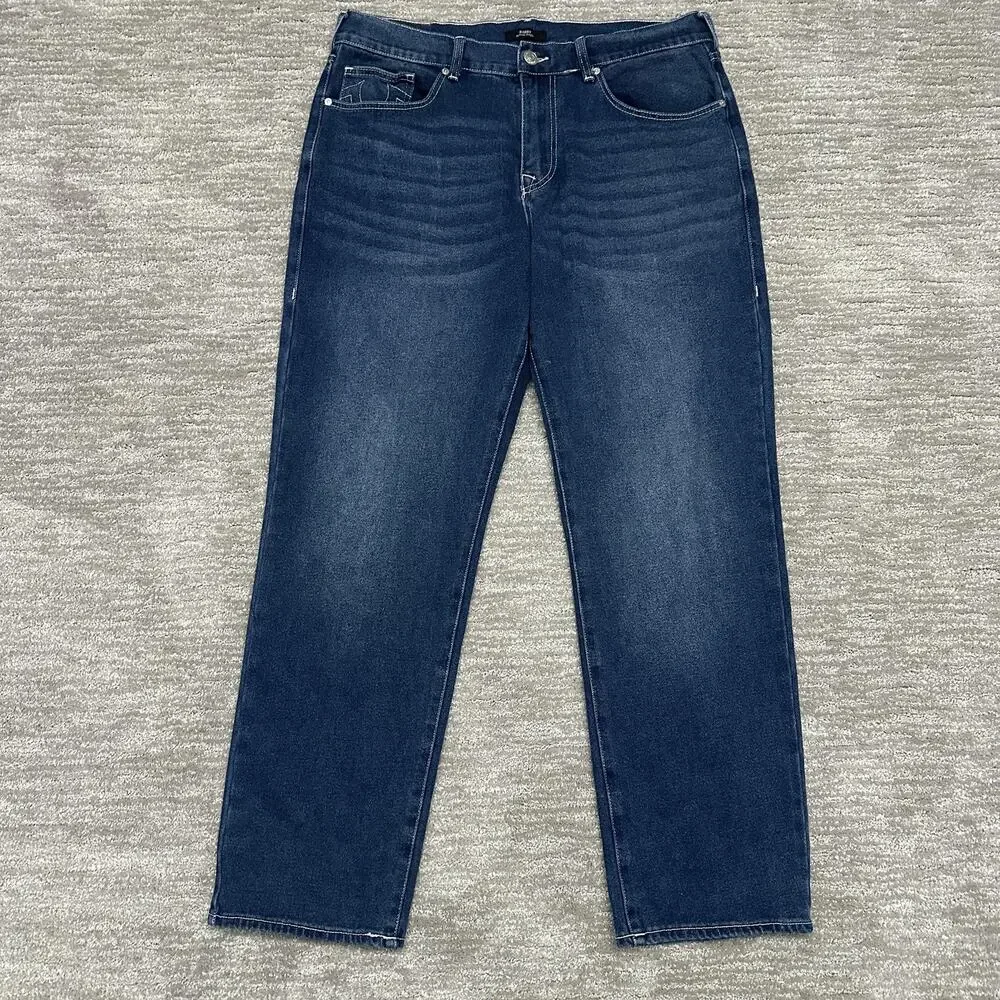 True Religion Jeans Mens 33x32 Blue Bobby SN Baggy Relaxed Straight Denim